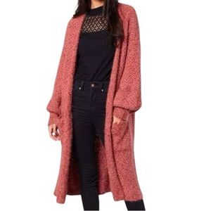 🌹GIMMICKS POPCORN LONG OPEN CARDIGAN